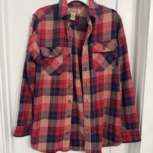 Duluth Trading Men's Burlyweight Flannel Trim Fit Button Up Flannel Shirt MTall